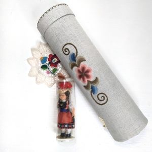 Handmade Hungarian Knitting Needle Case, Doll +